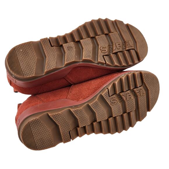 Sorel Evie Pull On Round Toe Suede Wedge Ankle Bootie Warp Red Size 6.5 - Picture 5 of 7